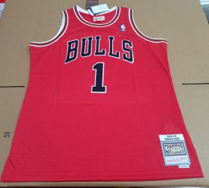 1 Rose Chicago Bulls 2008-09 M&N Maillot Rouge